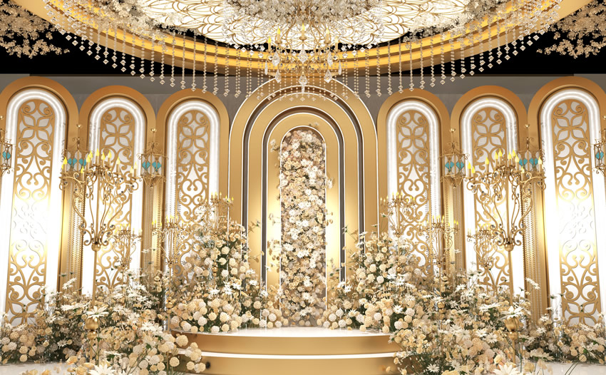 久治香槟色调婚礼堂效果展示